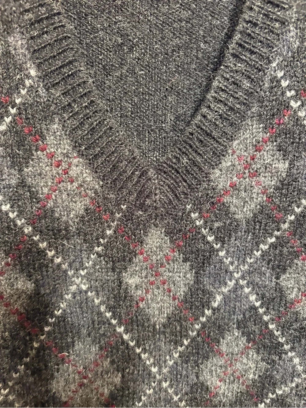 NWOT Polo Ralph Lauren Wool Argyle Sweater Vest in Charcoal Gray Men’s Large